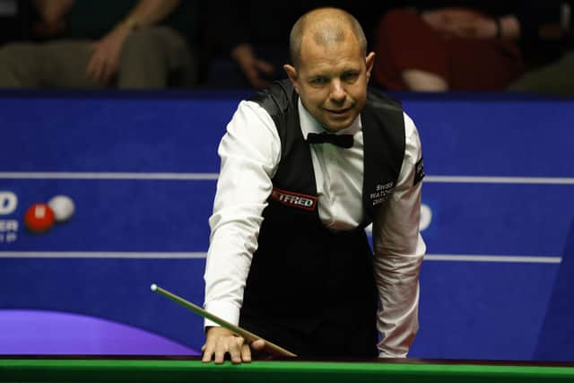 Barry Hawkins during day one at The Crucible, Sheffield. Picture date: Saturday April 16, 2022. Photo: Richard Sellers/PA Wire.
