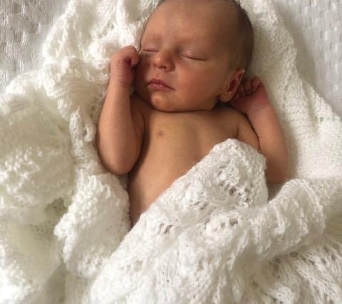 Baby Ellis was born on March 22, a first child for mum Karen