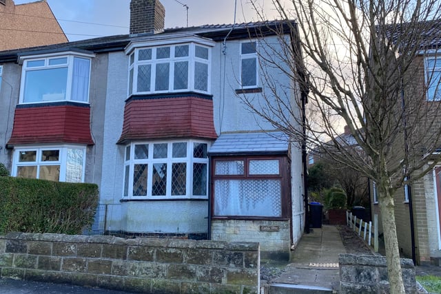 Traditional, three-bedroom, semi-detached house in need of complete modernisation in popular location with far reaching views to the front. Of interest to builders. Guide price: £140,000. Sold for £185,000.