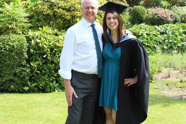 Esme and her dad, Neil on her graduation day in 2017.