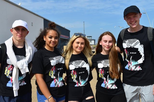 From left to right, Jack Garrett, Kelsha Creed, Callie and Eleanor Robson and Kieron Alexander.