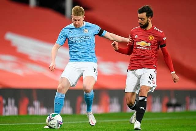 Manchester City's Belgian midfielder Kevin De Bruyne and Manchester United's Portuguese midfielder Bruno Fernandes are amongst the Premier League's most valuable players