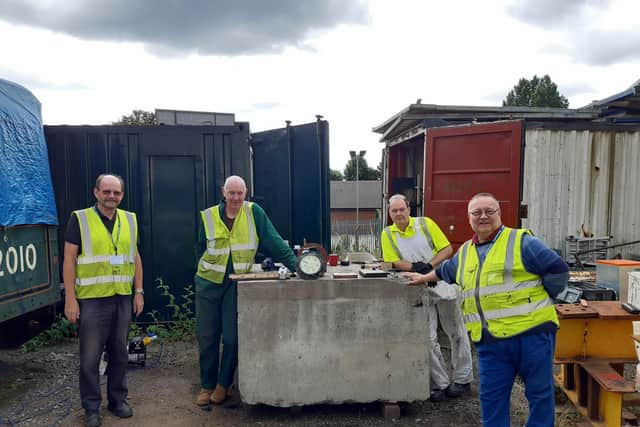 Several of the volunteers, all local men, who are overseeing the Clan project. Left to right: Geoff Turner, Chris Jones, Ashley Shimwell, Bob Ife.