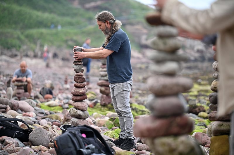 A competitor takes part in Europe's largest championships for all Stone Stacking and Rock Balancing enthusiasts and artists.