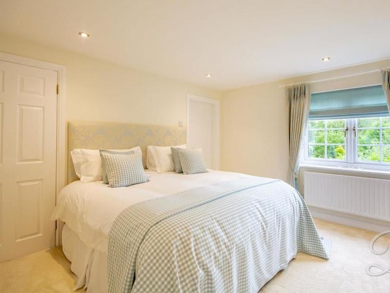 Another of the five bedrooms at the Manor House in Lower Bagthorpe. Simple in design but stylish too.