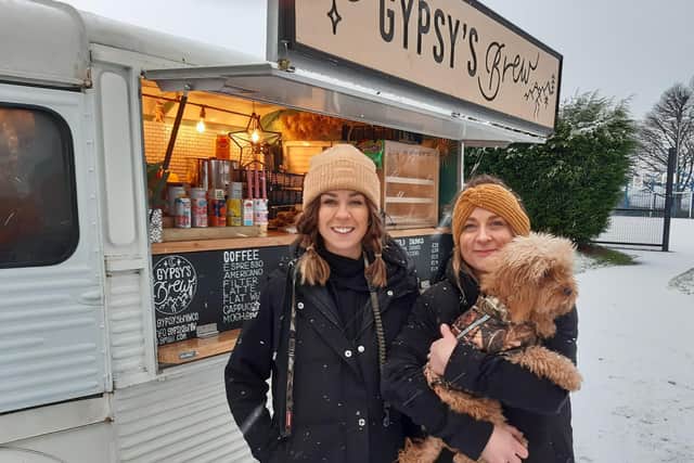 Bianca and Rhiannon Silcock-Randle, and their Gypsy’s Brew catering van, are leaving their pitch at Bole Hills Park in Crookes after struggling to make it pay. Rhiannon Randle and Bianca Silcock, with pet dog Gypsy, with their Gypsys Brew van, pictured earlier this year.
