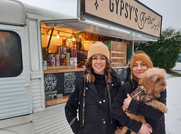 Bianca and Rhiannon Silcock-Randle, and their Gypsy’s Brew catering van, are leaving their pitch at Bole Hills Park in Crookes after struggling to make it pay. Rhiannon Randle and Bianca Silcock, with pet dog Gypsy, with their Gypsys Brew van, pictured earlier this year.