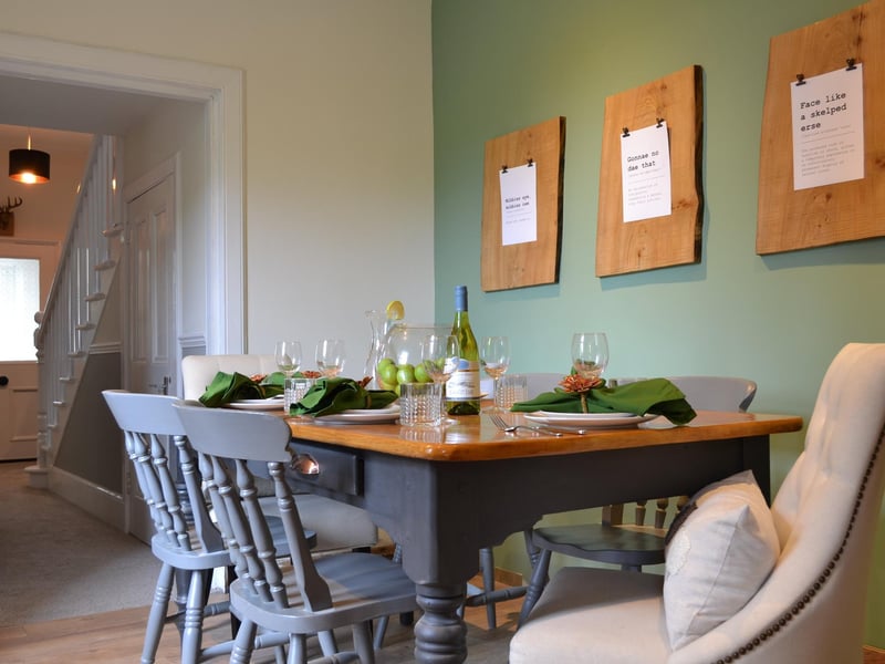 Dining table seats six