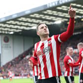 Sheffield United captain and centre-forward Billy Sharp celebrates his goal against Norwch City at Bramall Lane: Alistair Langham/Sportimage