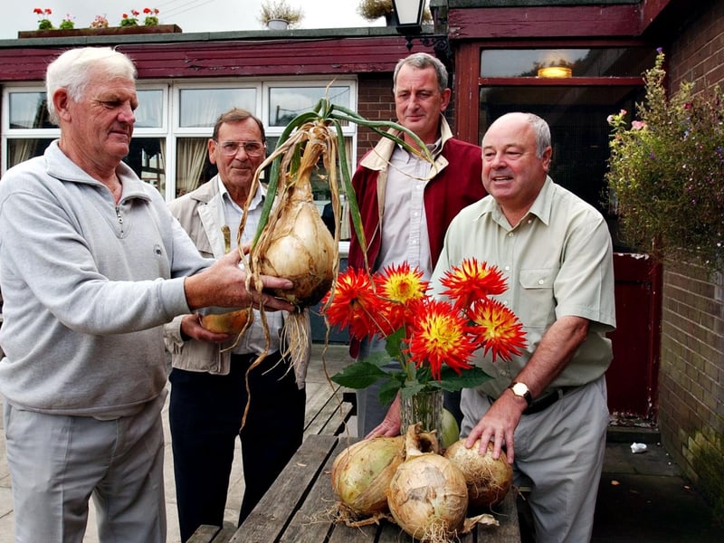 Members of the Board Inn Leek Club were pictured with their produce in 2003. Tell us if you recognise them.