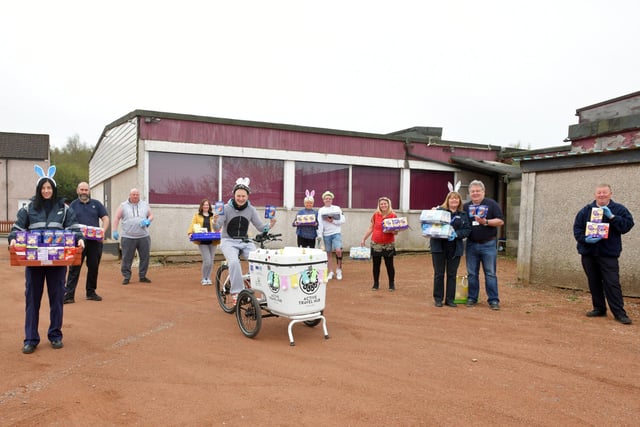 Camelon Community Hub delivering over 500 Easter Eggs to children.