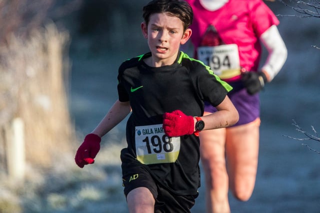 Archie Dalgliesh was 12th in the junior Ladhope cross-country race in a time of 23:03