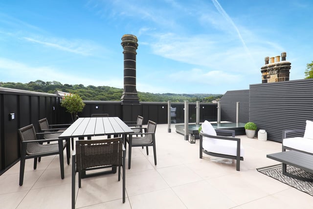 This fantastic hidden roof terrace is part of a penthouse apartment.