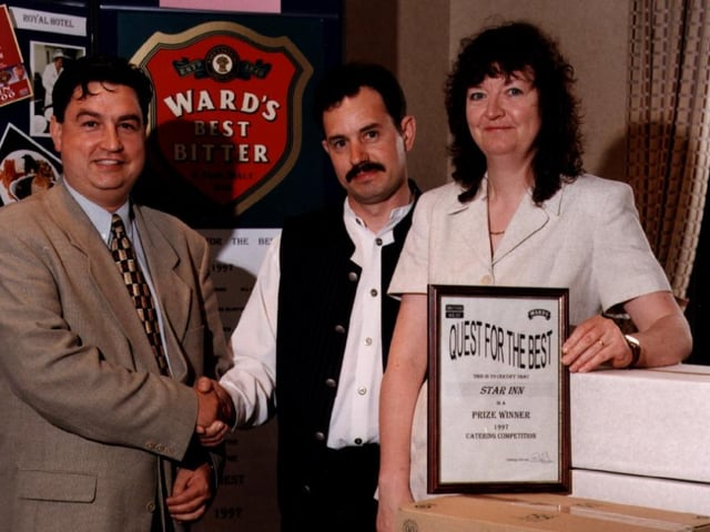 The Star Inn in Doncaster back in 1997 when Joe Urbano presented a certificate for the best pub food to licensees Alan and Gwyneth Burn