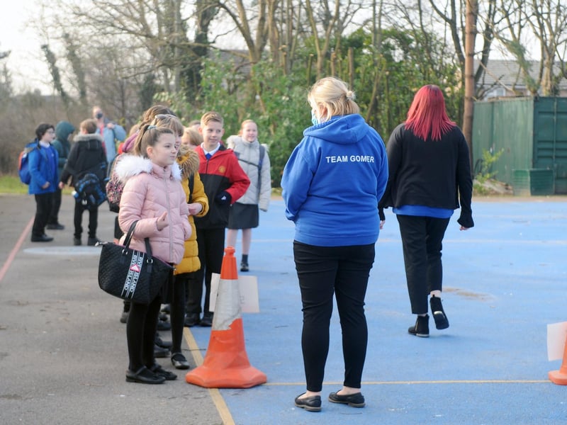 Pupils return to Gomer Junior School in Gosport