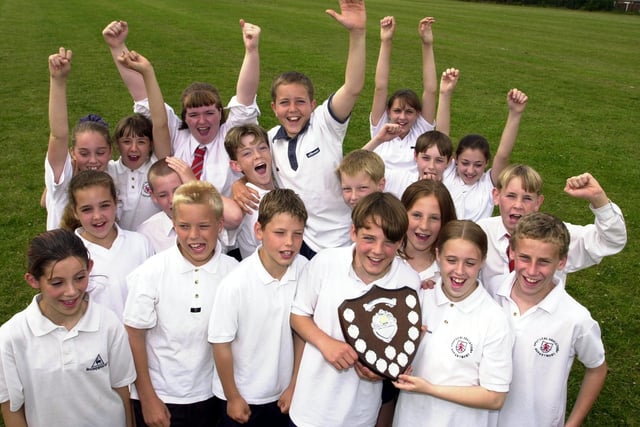 Hungerhill School's Year 7 champions, 7L were pictured celebrating their succes in 2000.