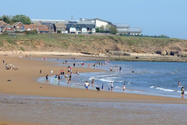 Crowds walking along Seaburn beach as they enjoyed the relaxed lockdown rules which mean that people can exercise more than once a day and travel to do so.