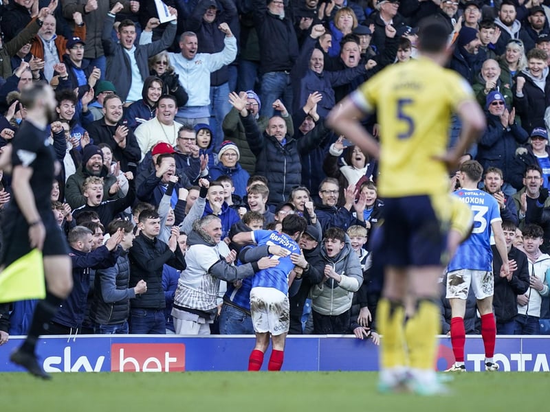 2 March 2024: Pompey celebrate the side's 4-1 win over Oxford