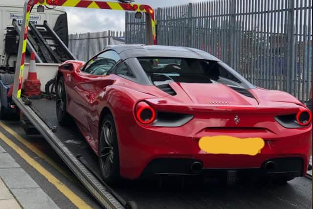 This Ferrari 488 Spider supercar was seized by police in Sheffield city centre
