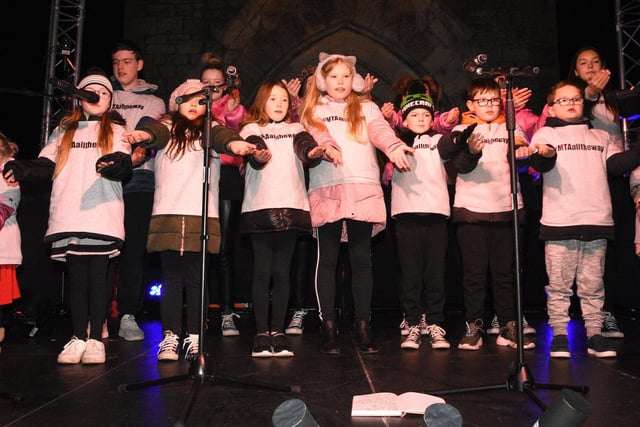 The pupils of Miss Toni Academy Christmas Choir sing to the crowd.