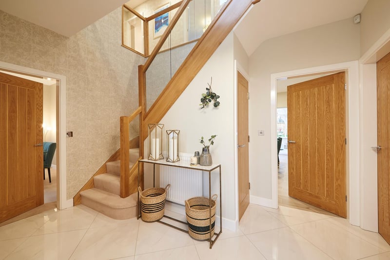 Lucy Simpson, business development manager for interior design firm Clayton & Company, which styled the Knightsbridge II show home, says: "From the moment you enter the front door, there’s an instantly luxurious feel with the stylish, glass-panelled stairs.”