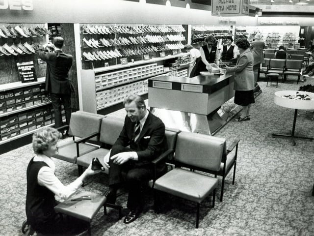 The shoe department in the Brightside & Carbrook Store in the 1970s