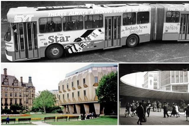 The Hole in the Road underpass in Castle Square, the ‘Egg Box’ extension to the Town Hall and bendy buses are all sights that have long been consigned to Sheffield’s past. Images: Picture Sheffield/JPIMedia.