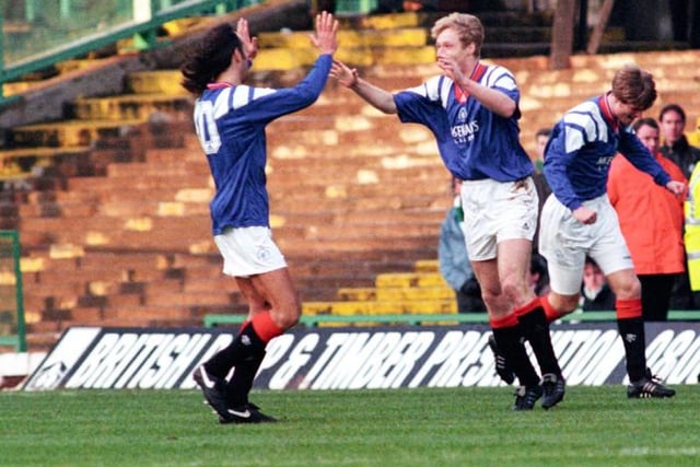 1993-94
Ukranian maverick 'Miko' hit a New Year double at Celtic Park after Mark Hateley opened the scoring. Countryman Oleg Kuznetsov scored a late piledriver to give Walter Smith's side a 4-2 win on January 1, 1994.
