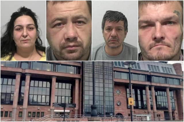 Just some of the Sunderland criminals already locked up at Newcastle Crown Court, bottom, and other local courts this summer.