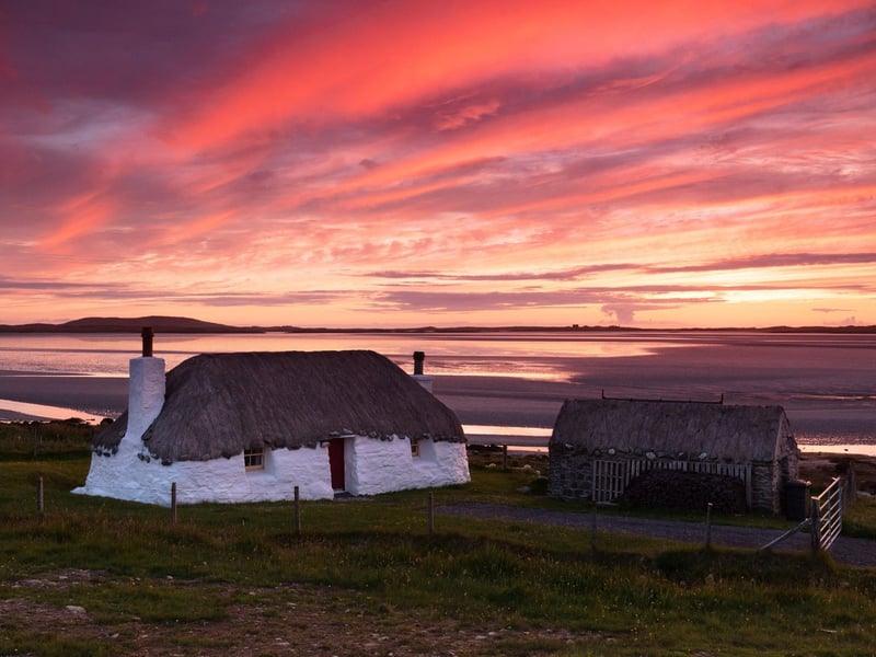 Starting at South Uist, this island has crystal clear waters and wild ponies galore. Beinn Mhor dominates the landscape, home to golden eagles, red deer and rare cornrake. Travel up to North Uist, which is described as a fisherman's and birdwatcher's paradise. Visit historic sites like Neolithic Barpa Langass and Trinity Temple and see otters and seals here. You can get a ferry from Eriskay, Skye or direct from Oban and explore these with Harris and Lewis.