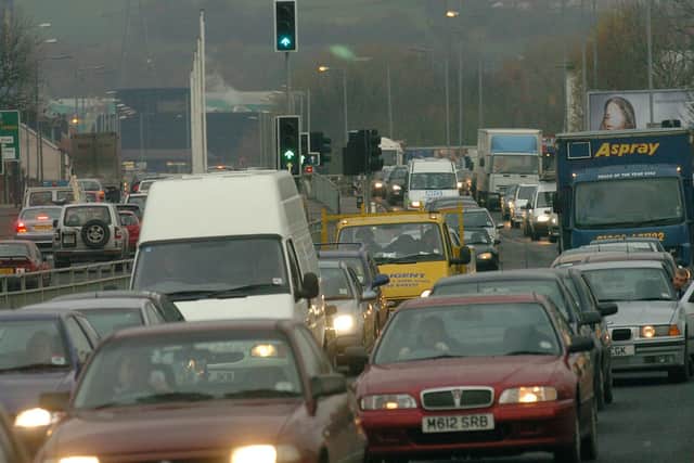 Gridlocked Sheffield streets