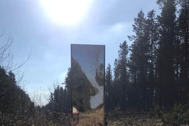 A mysterious metal monolith has appeared at Lady Canning's Plantation. Picture: Jonathan Skull