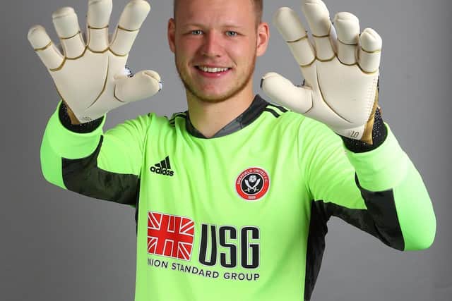 Goalkeeper Aaron Ramsdale signs for Sheffield United at Bramall Lane, Sheffield. Simon Bellis/Sportimage