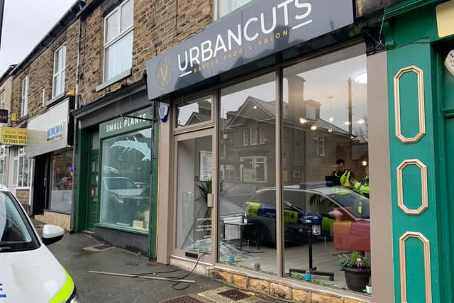 The scene that greeted the owners of the Crookes salon