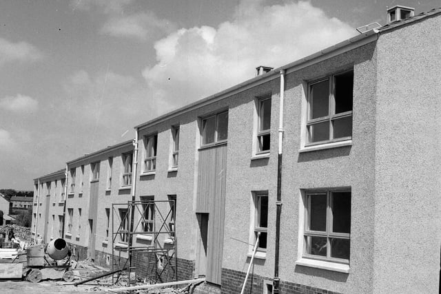Flats under construction at Colinton Mains in July 1964.