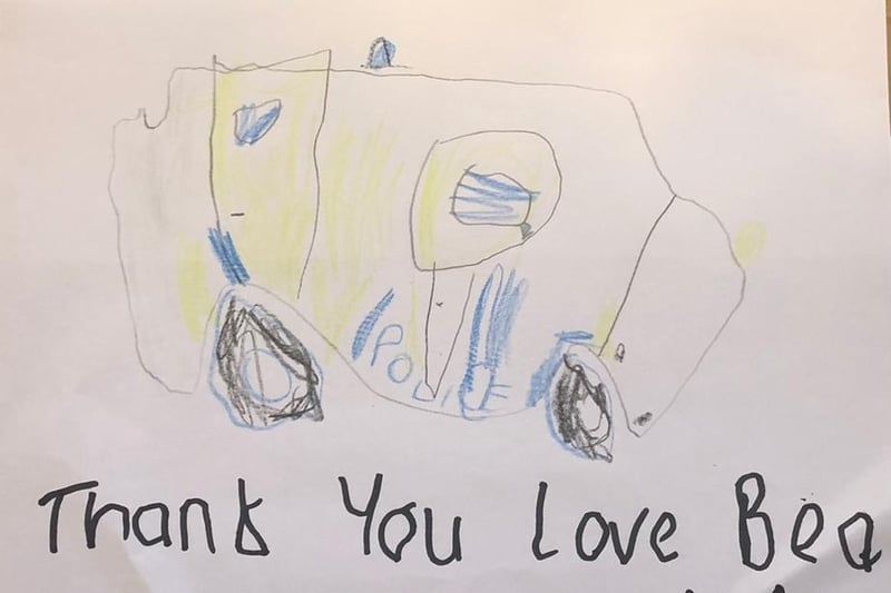 A creative High Oakham Primary School pupil has drawn a police vehicle.