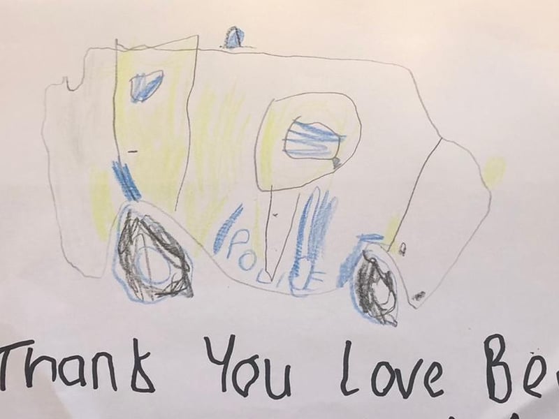 A creative High Oakham Primary School pupil has drawn a police vehicle.