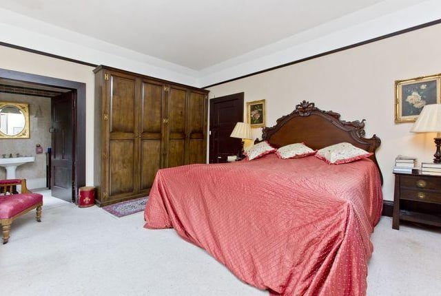 The first floor features a master suite, four further bedrooms, and a shower room. The turreted master bedroom boasts no fewer than five windows, and a luxurious four piece en-suite bathroom with direct access to the balcony