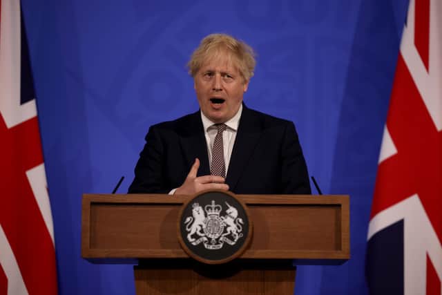 Prime Minister Boris Johnson during a media briefing in Downing Street, London, on coronavirus (COVID-19). PA Photo. Picture date: Wednesday May 20, 2020. See PA story HEALTH Coronavirus. Photo credit should read: Dan Kitwood/PA Wire