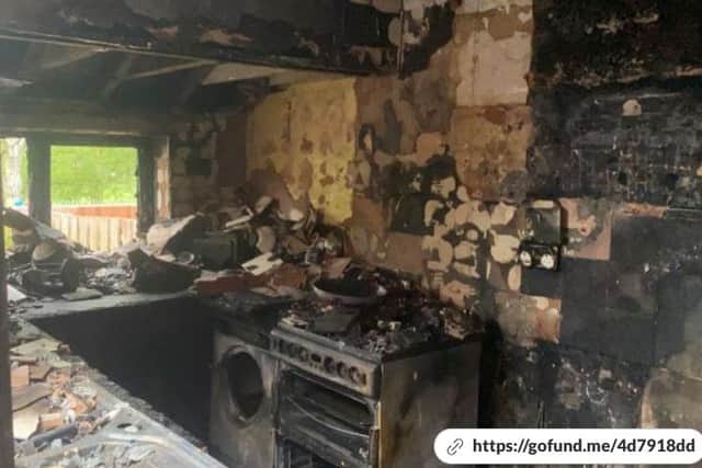 The kitchen was completely destroyed by the fire. Picture by Phil Needham