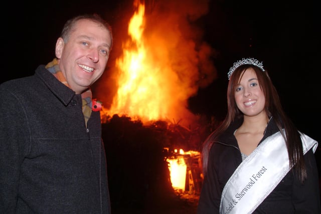 Miss Mansfield was in attendance to help light the bonfire