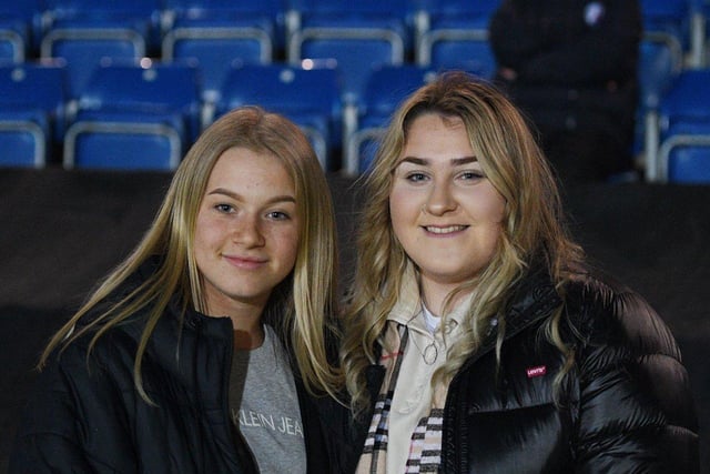 Two Chesterfield fans at the Harrogate Town game.