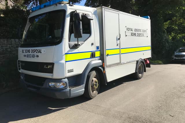 Bomb disposal experts swooped on the property.