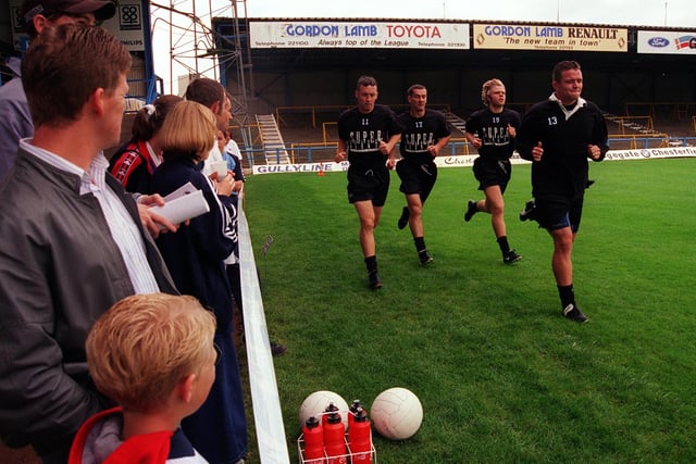 Fans watch an open training session at Saltergate in 1998.
