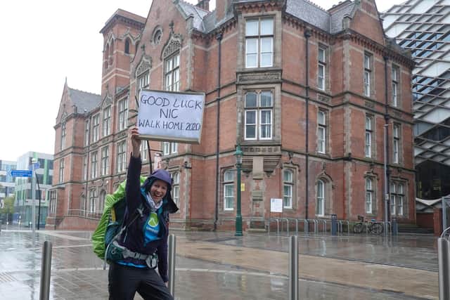 Nicola Hardy spent 15 days hiking from the site of the old Jessop Hospital for Women on Leavygreave Road, where she was born in August 1984, to her new home in Cockermouth in north-west Cumbria.