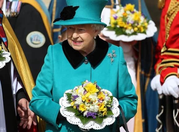 The Queen, accompanied by The Duke of Edinburgh, attend a service at Sheffield Cathedral today Thursday April 2nd. The Queen will hand out the traditional Maundy money. Every year at Easter, Her Majesty The Queen presents special to local pensioners in a UK cathedral or abbey. Today's recipients of Royal Maundy, as many elderly men and women as there are years in the sovereign's age, are chosen because of the Christian service they have given to the Church and community. At the ceremony which takes place annually on Maundy Thursday, the sovereign hands to each recipient two small leather string purses. One, a red purse, contains - in ordinary coinage - money in lieu of food and clothing; the other, a white purse, contains silver Maundy coins consisting of the same number of pence as the years of the sovereign's age. Tom Maddick / Rossparry.co.uk