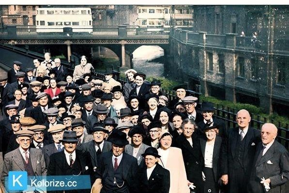 Samuel Osborne's retired employees on Castle Street, Sheffield, ready for a day out to Cleethorpes. On the extreme right is Sir Samuel Osborne and director Mr Frank A. Hurst. The pensioners' ages ranged from 65 to 91, in total their years of service totalled 1,663 years, June 5, 1961. Picture: Sheffield Newspapers