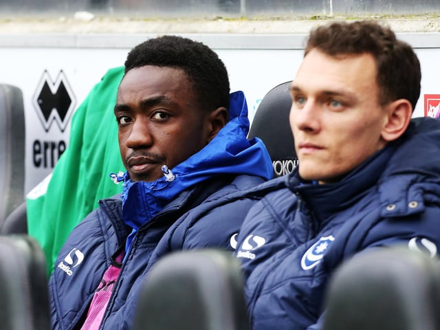 Left-back Deslandes has gone down with Pompey fans as one of the worst signings in the club's history, he spent the second half of the 17-18 season on loan at Fratton Park from Wolves making two appearances. (Picture. Joe Pepler)