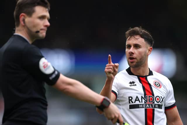 George Baldock of Sheffield United reacts at Carrpw Road: Stephen Pond/Getty Images