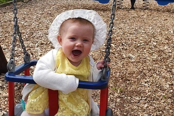 Kimberley Cheesbrough sent this great snap of her daughter's first time on the swings!